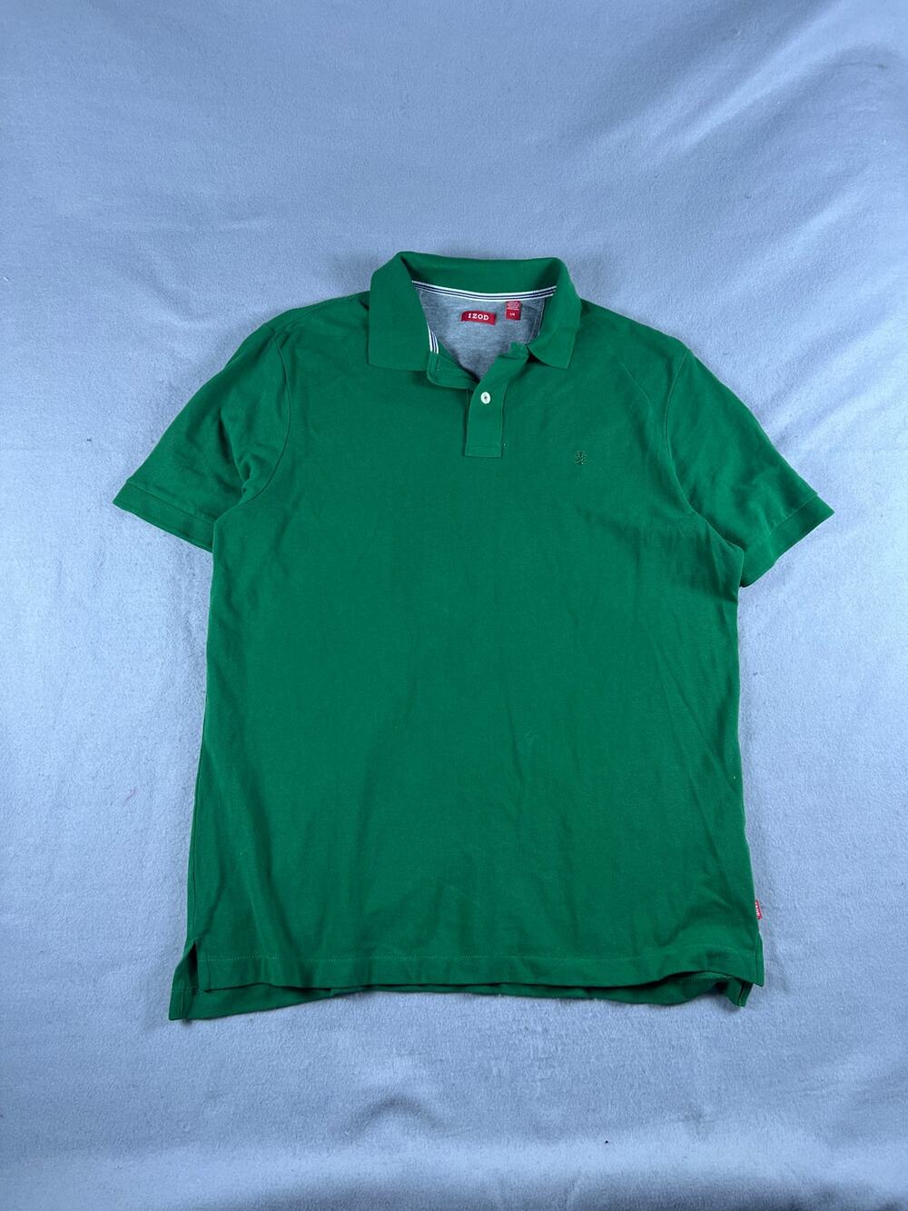 IZOD Polo Shirt Mens L Green Short Sleeve Pique Golf Outdoor Sports Classic